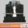 Double Black Granite Tombstone Design Promotion